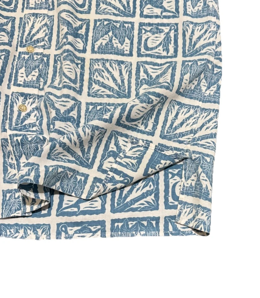 Camisa con botones RARA Reyn Spooner para hombre talla grande pez hawaiano Kalo Bird Aloha Foto 3 de 4