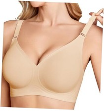 Wireless Bras for Women Comfy Seamless Bra No Underwire Bras Full Medium Nude