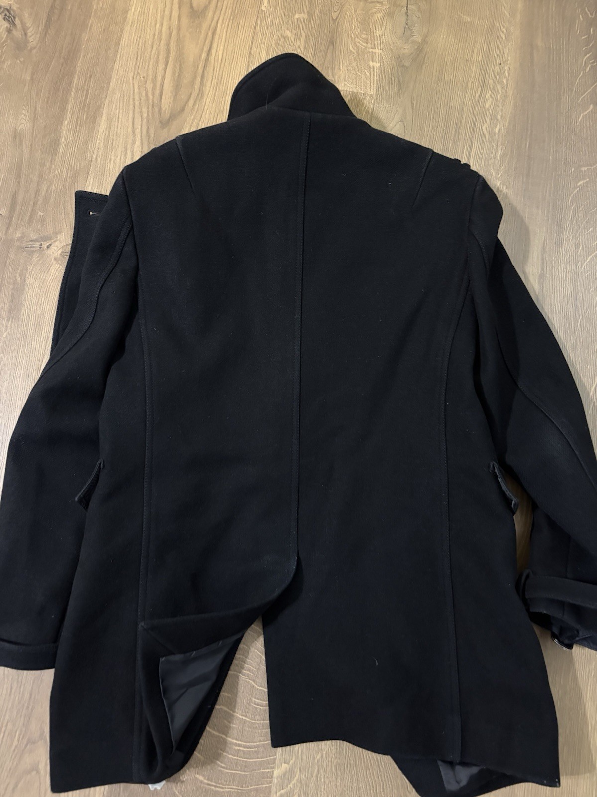 Solid homme Black Wool Blend Double-breasted Peac… - image 10