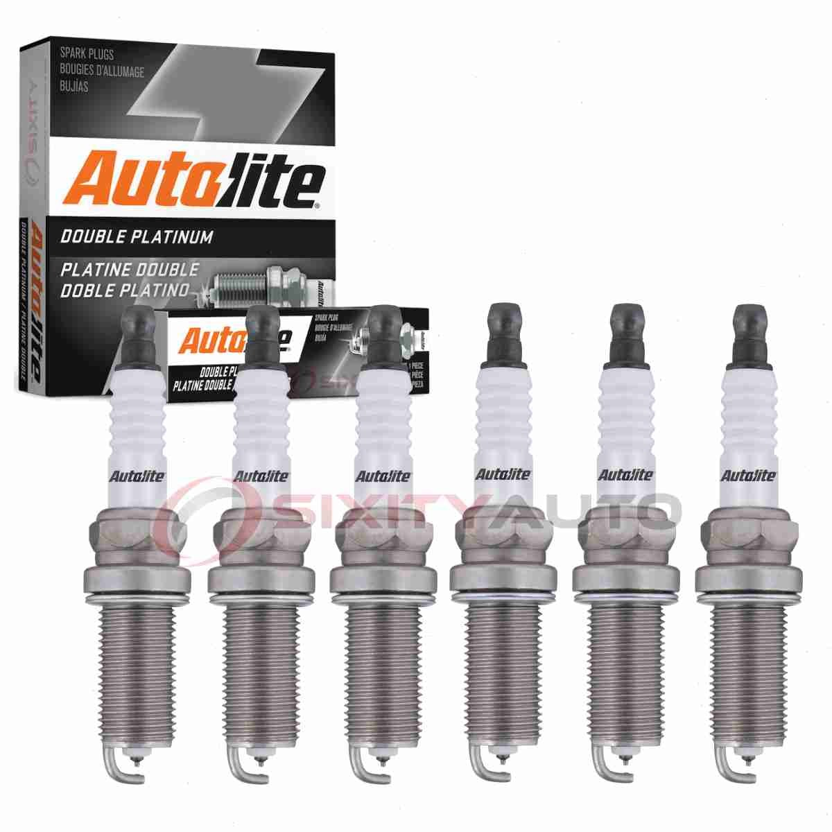 6 pc Autolite Double Platinum Spark Plugs for 2006 BMW 330Ci Ignition od