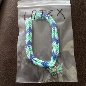 Loom Band 1-Charm Latex Handmade Bracelet, Individually Bagged