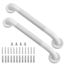 Shower Grab Bar 2 Pack 16 Inch White Bathroom Grab Bar 1.25" Diameter 304 Sta...