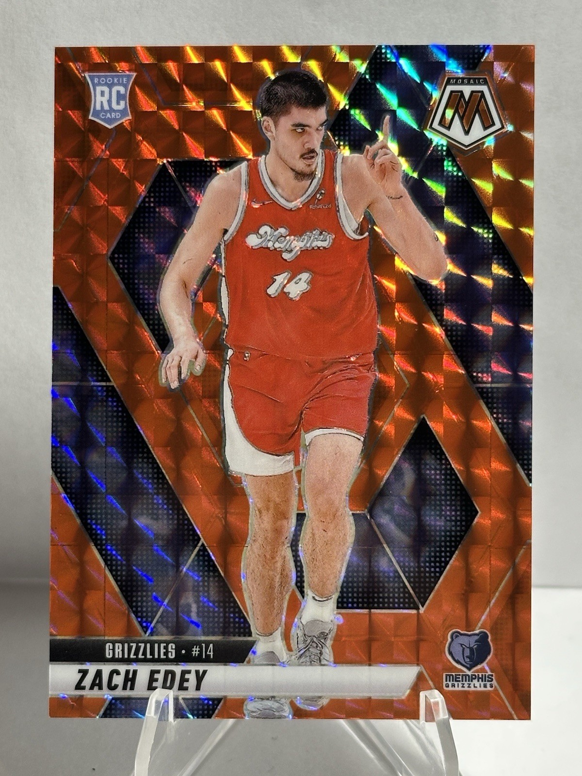 2024-25 Panini Mosaic - Rookies Zach Edey #248 Orange Mosaic Prizm /249 (RC)