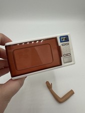 Vintage 1995 Mattel Barbie Microwave White Brown Doll House Furniture Appliance