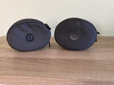 Beats Black Oval Soft Carry Case Zip Opening x 2 Used Good Condition