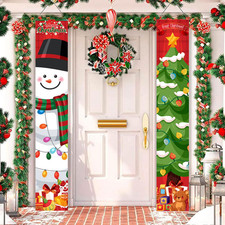 Christmas Door Banners for Front Door Snowman Christmas Tree Door Banners