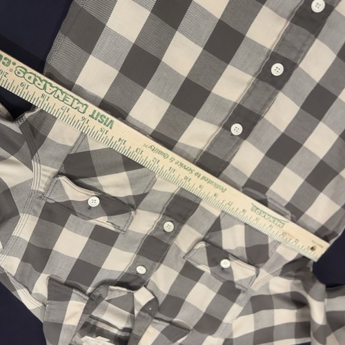 RRL Double RL Ralph Lauren Arbeitshemd mit Knopfleiste kariert grau Flanell Small - Bild 7 von 12