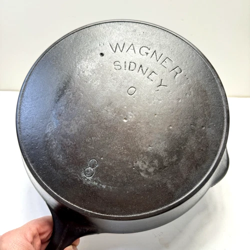 Antique Wagner Ware Cast Iron Skillet No 8 Double Arc Logo 1885-1915 10.25" USA