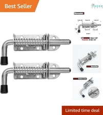 Spring Loaded Latch Pin Stainless Steel 5 Inch Barrel Bolt Door Lock 2 Pack
