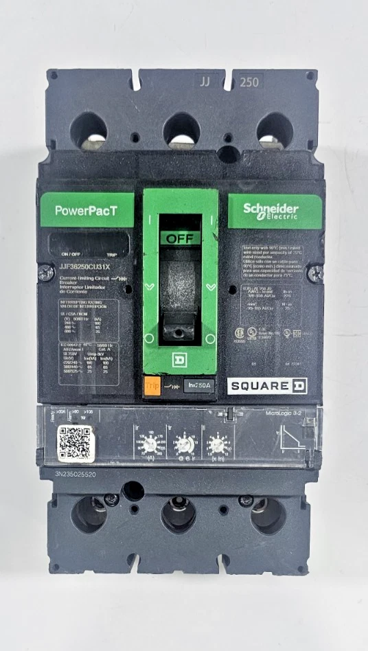SQUARE D JJ36250CU31X Used Working Power Distribution Circuit Breaker
