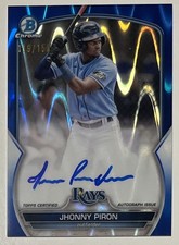 Jhonny Piron 2023 Bowman Chrome Prospect Blue Raywave Refractor Auto /150