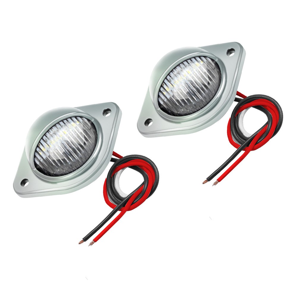2x Car LED Number Plate Lights 12V Chrome For Trailer Truck Caravan Van Boat thumbnail 9