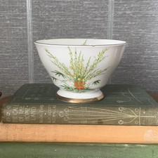 Vintage Royal Stafford Bone China Sugar Bowl, Art Deco Broom Design