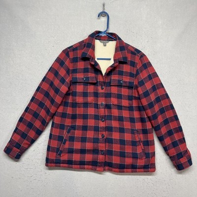 LL BEAN Women's Signature Chamois Shirt Jacket Red Plaid Archive 1958 Sz MR