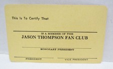 JASON THOMPSON FAN CLUB VINTAGE MEMBERSHIP CARD MLB TIGERS ANGELS YANKEES 