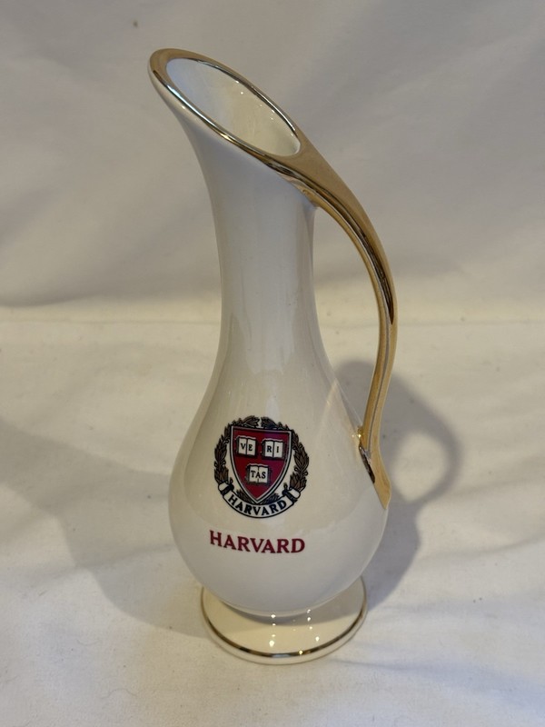 Harvard University Pitcher. 8” Tall x 9.5” Circumference. Gold Trim. Beautiful!