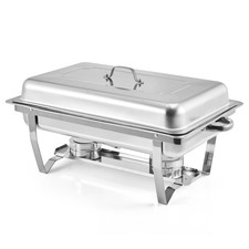 8QT Rectangular Stainless Steel Chafing Dish Set of 4 Buffet Food Warmers
