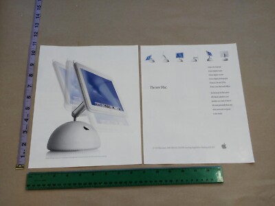 2-page clipping - Apple computer photo The New iMac 2002 Print Ad - NO TARIFFS