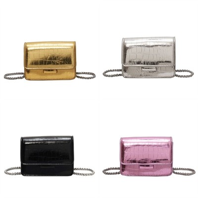 Fashion Mini Square Bag for Women PU Leather Chain Strap Stylish Evening Purse