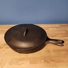 VTG Lodge #10 SK - 3 Notch - Skillet With Lid 12" Cast Iron Frying Pan