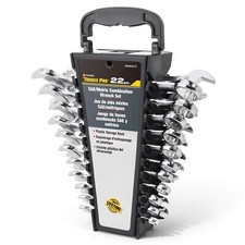 Trades Pro Sae And Metric Wrench Set 22 Piece Open And Box End 12 Point 15 Degre