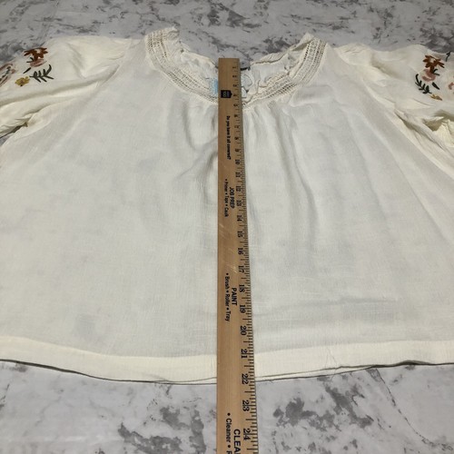 Hayden Los Angeles Blouse Womens Size Large Boho Embroidery Tan Tunic Top - Picture 11 of 14