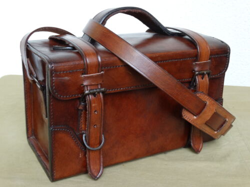 Leather bag leather case vintage bag doctor's suitcase shoulder bag heritage nose ar - Picture 1 of 10