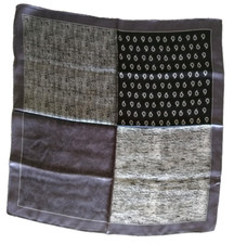 21 X21"Grey Paisley Print Pure Mulberry Satin Silk 12momme Scarf 53x53cm4-153