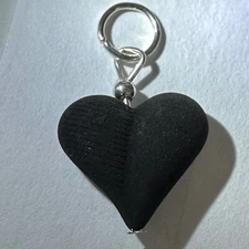 Genuine Mount Mt Etna Lava Heart Charm Pendant Sicily Italy Volcano New