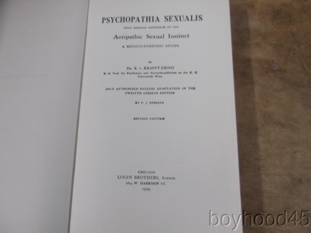 Psychopathia Sexualis by Dr. R. v. Krafft-Ebing-1929 Revised