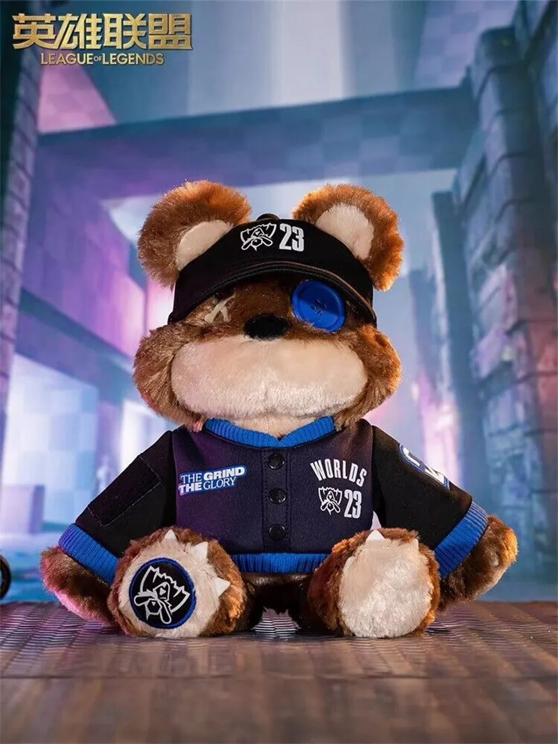 Official LOL League of Legends Worlds 2023 Tibbers Bear Plush Doll Stuffed Toy