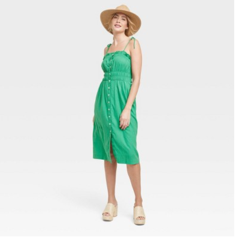 chinese dress ladies Universal Thread Women's Short Sleeve Zip Up Elastic Waist Dress –  Biggybargains main image 1
