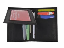Men's Leather Wallet L Fold 1 Bill Section 11 Credit Card Slots 1 ID Cowhide New