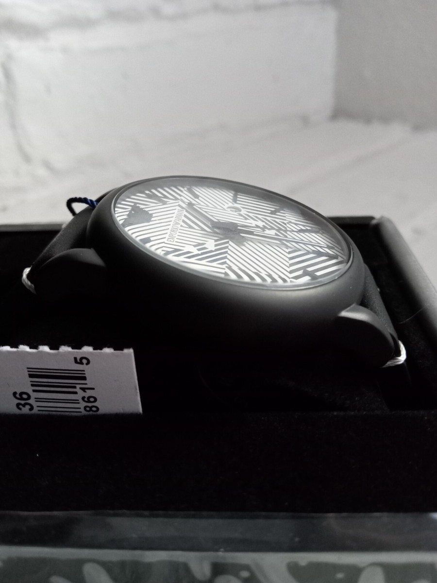 100 Emporio Armani AR11136 Luigi Fashion Black Leather Strap Men's