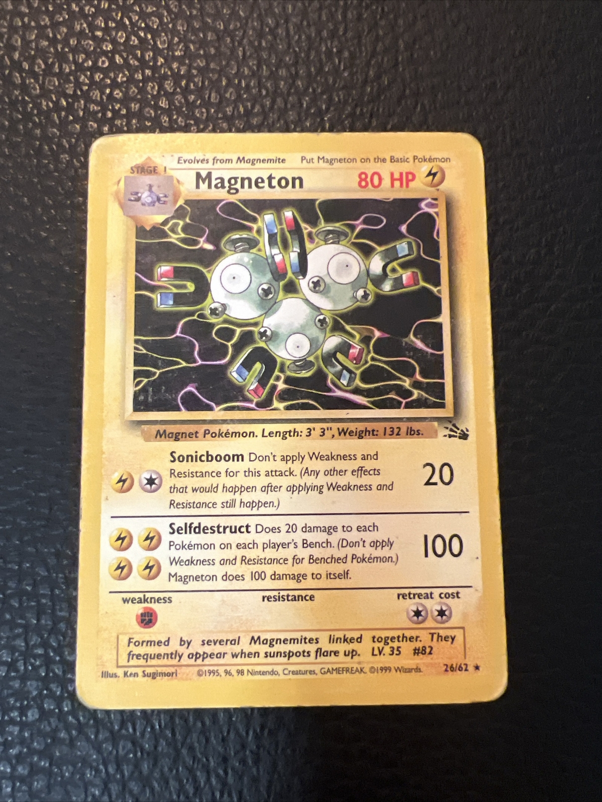 ## Pokémon TCG Magneton Fossil 26/62 Regular Unlimited Rare 1999 Vintage LP