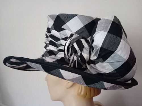 DE COLECCIÓN AÑOS 80 ESTILO EDUARDIANO PETER BETTLEY NEGRO BLANCO A CUADROS SOMBRERO FORMAL S M - Imagen 10 de 12