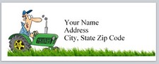 Personalized Address Labels Farm Man Mowing Lawn  (bx 141)