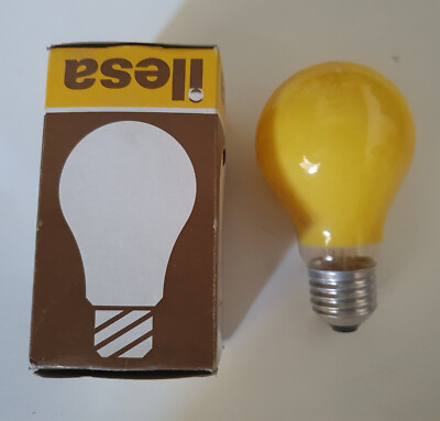 vintage 80s ILESA yellow light lamp 220V / 60W E-27 made in italy UNTESTED