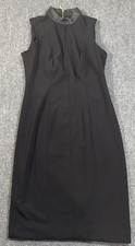 Calvin Klein Dress Womens 4 Black Pencil Sleeveless Zipper Back Mock Color