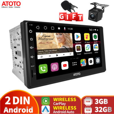 ATOTO S8 Premium 7'' Android Autoradio 2DIN Wireless Carplay GPS Bluetooth+Camera
