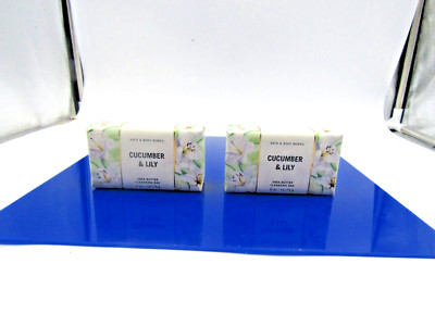 Lot Of. 2 Bath & Body Works CUCUMBER & LILY Shea Butter Cleansing Bar 5 Oz.
