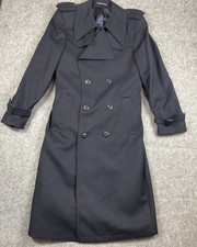 Loden King Wool Jacket Women 32 Black Poland Trench Over Coat *read*