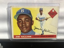 ***Jim Gilliam*** 1955 Topps Brooklyn Dodgers #5 Baseball Card
