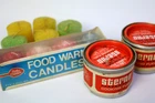 2 Vintage Sterno "Canned Heat" Cooking Fuel Cans with Food Warmer Candles unused