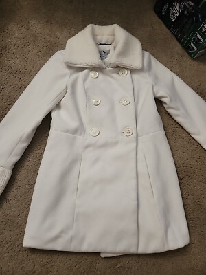 Women's White Worthington Pea Coat Medium
