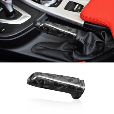 Cache Poignée Frein à Main BMW - Fibre Carbone ABS - Pour Série 1, 3, 5 - E90, E60, F30 - Installation Facile - Look Sport