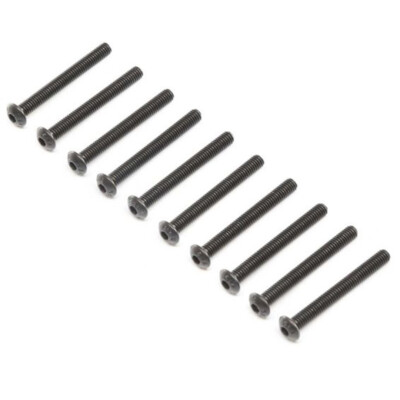 LOSI Flachkopfschrauben, M4 X 30 Mm, Schwarzoxid – 10 Stück, Stahl, Für RC-Modelle & Bastelprojekte