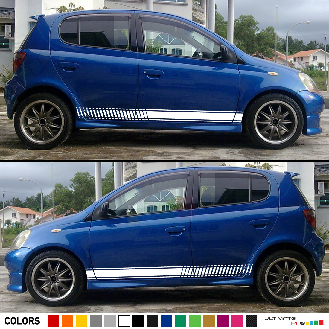 Sticker Vinyl Decal Stripe Kit for Toyota Yaris RS Vitz TS XP10