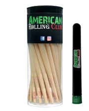 RAW Cones Black 1-1/4 Size | 75 Pack | Natural Pre Rolled Rolling Paper w Tube