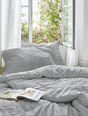 Irisette Easy Soft-Seersucker Bettwäsche 135x200 Melange silber weiß 8514-11